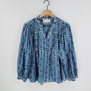 Blue Floral Blouse